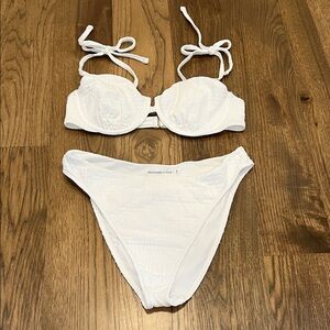 Abercrombie & Fitch Textured White Bikini